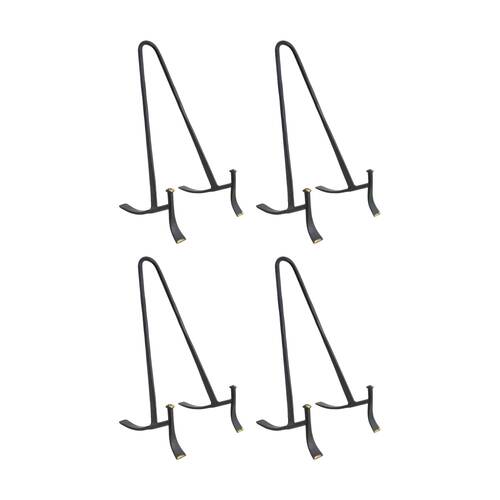 4PK LVD Large Handcrafted Black Matte Metal Plate Stand Accessory 26x14x13cm