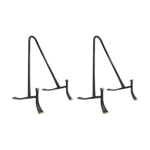 2PK LVD Medium Handcrafted Black Metal Plate Stand Accessory 19x11.75x11.5cm
