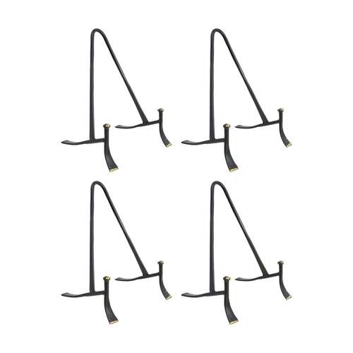 4PK LVD Medium Handcrafted Black Metal Plate Stand Accessory 19x11.75x11.5cm