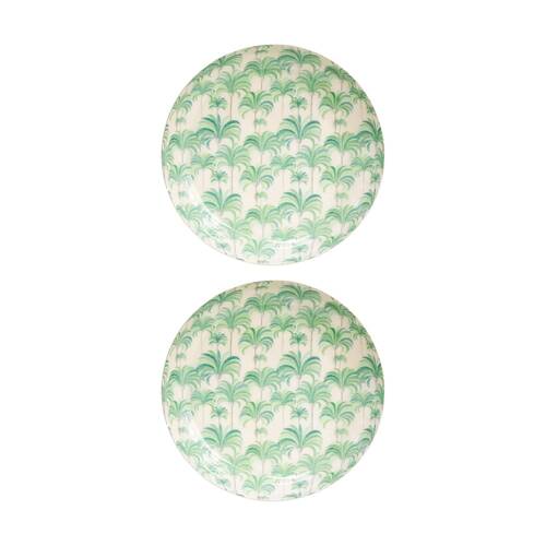 2PK LVD Palm Brass Decorative Round Metal Bowl Home Decor 27x27x4cm