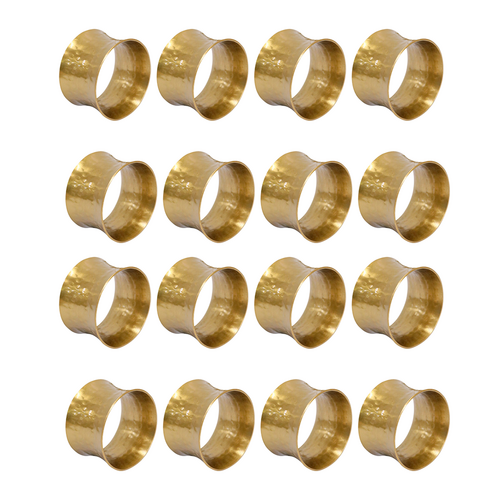 16PK LVD Decorative Metal Napkin Ring Home Kitchen Table Decor Gold 5x5x3cm