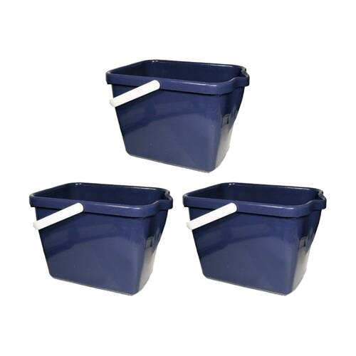 3PK Braz Super Clean Cleaning Rectangular Bucket Multi Colour Assorted