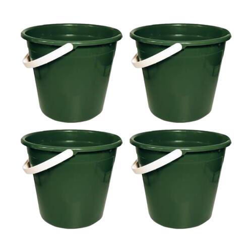 4PK Braz Cleaning Bucket W/ Handle 9.6L Multi Colour Assorted