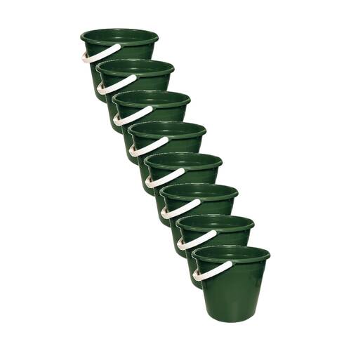 8PK Braz Cleaning Bucket W/ Handle 9.6L Multi Colour Assorted