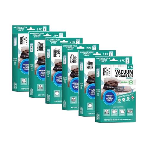 6x 2pc Braz Reusable Vacuum Sealed Clothes Storage Bags S 40x60cm