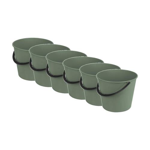6PK Braz 9.3L Cleaninig Bucket W/ Handle 26x29x25cm Multi Colour Assorted