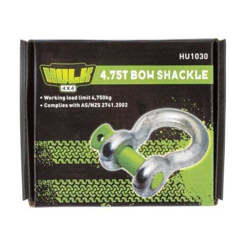 Hulk 4X4 Galvanised Bow Shackle 4.75T For Heavy Duty Towing & Off Road Recovery