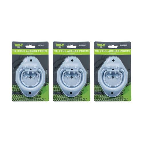 3PK Hulk 3pc 4X4 Medium Duty Recessed Tie Down Anchor Points Set