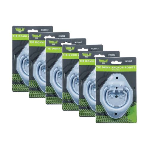 6PK Hulk 3pc 4X4 Medium Duty Recessed Tie Down Anchor Points Set