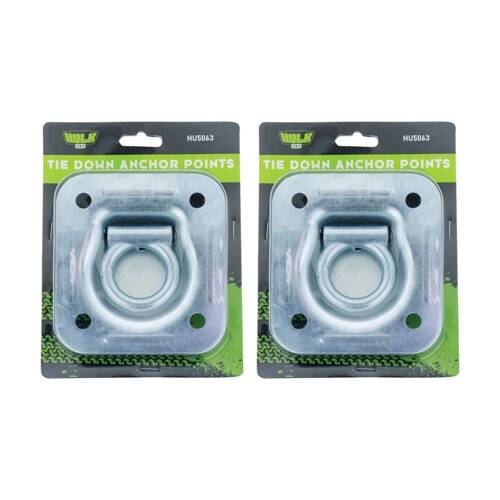 2PK Hulk 2pc 4X4 Medium Duty Recessed Tie Down Anchor Points Set