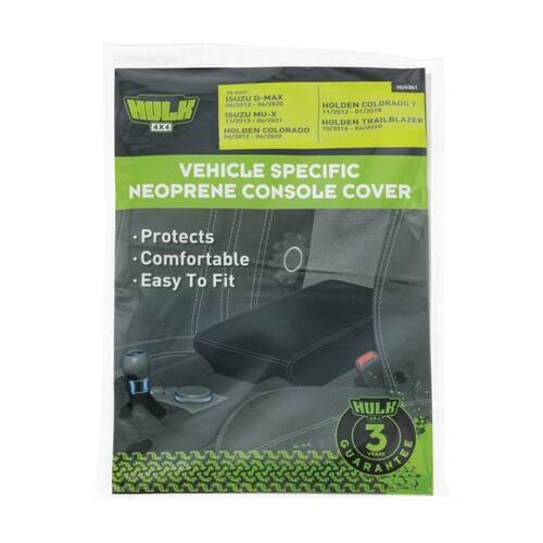 Hulk 4X4 Neoprene Console Cover Suits Isuzu D-Max & Holden Colorado