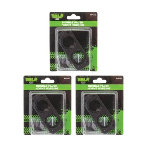 3PK Hulk 4X4 Double Flush Mount Housing 105x42.5mm With 86mm Hole Centre