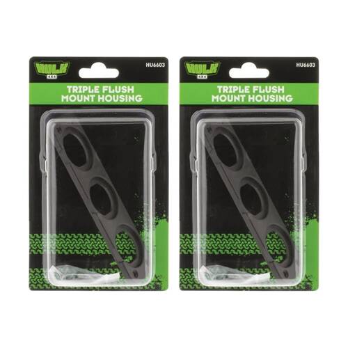 2PK Hulk 4X4 Triple Flush Mount Housing 150x42.5mm With 132mm Hole Centre