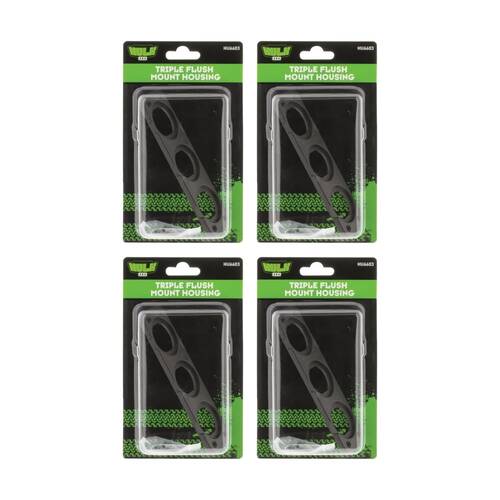 4PK Hulk 4X4 Triple Flush Mount Housing 150x42.5mm With 132mm Hole Centre