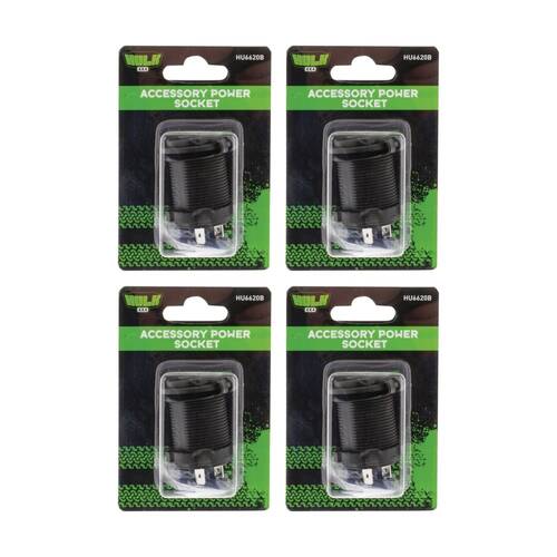 4PK Hulk 4X4 Accessory Power Socket 12-24V With Blue LED Illumination 29mm