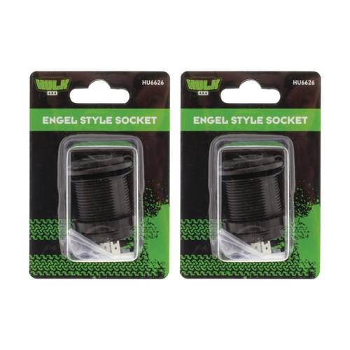 2PK Hulk 4X4 12-24V 20A Engel Style Socket With Protective Rubber Cap