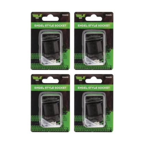 4PK Hulk 4X4 12-24V 20A Engel Style Socket With Protective Rubber Cap