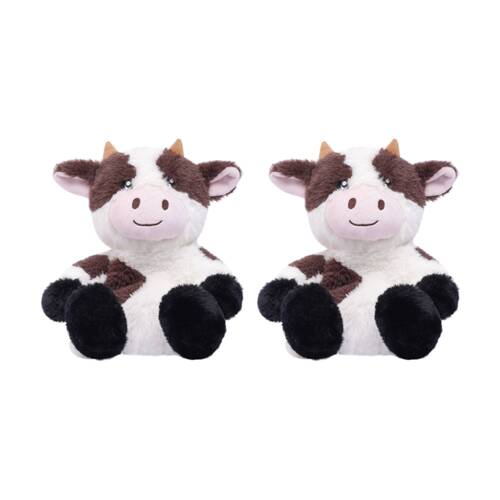 2PK Toasty Hugs Coco Cow Plush Heatable Coolable Microwave Safe 35x26x14m