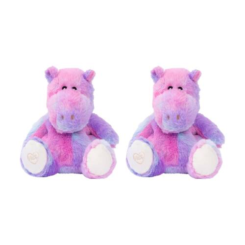 2PK Toasty Hugs Hettie Hippo Plush Toy Heatable Coolable Microwave Safe