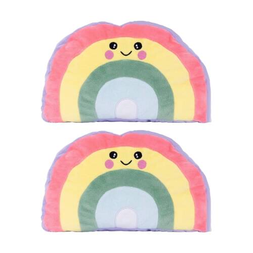 2PK Toasty Hugs Ruby Rainbow Flat Plush Heatable Coolable Microwave Safe