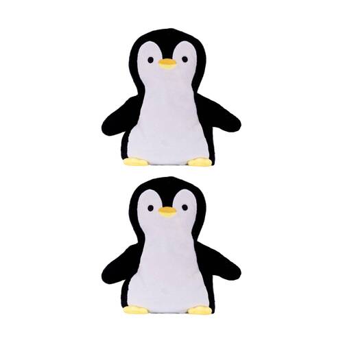 2PK Toasty Hugs Quotes Penny Penguin Heatable Plush Microwave Black White
