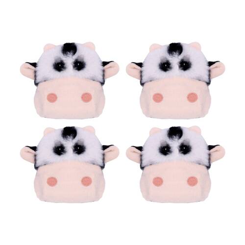 4PK Toasty Hugs Daisy Cow Hand Warmer Heat Pack White Black 10x10x2cm