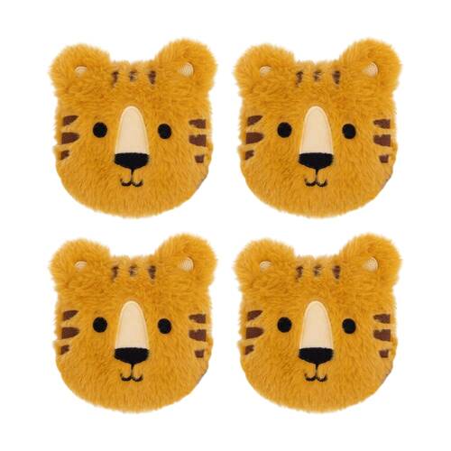 4PK Toasty Hugs Timber Tiger Hand Warmer Heat Pack Orange 10x10x2cm