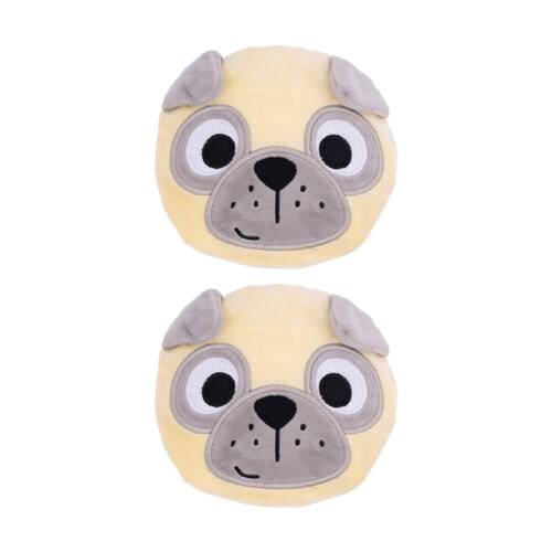 2PK Toasty Hugs Percy Pug Hand Warmer Heat Pack Grey Brown 10x10x2cm
