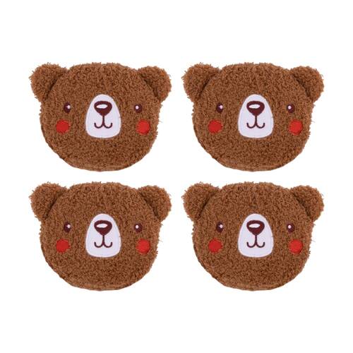 4PK Toasty Hugs Berry Bear Hand Warmer Microwave Heat Pack Brown 10x10x2cm