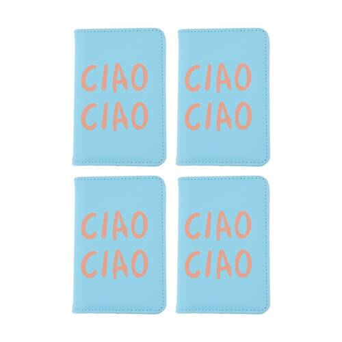 4PK iPack Ciao Passport Holder RFID Protection Travel Blue 14.1x9.5cm