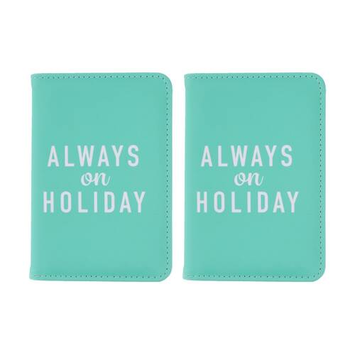 2PK iPack Always On Holiday Passport Holder RFID Travel Green 14.1x9.5cm