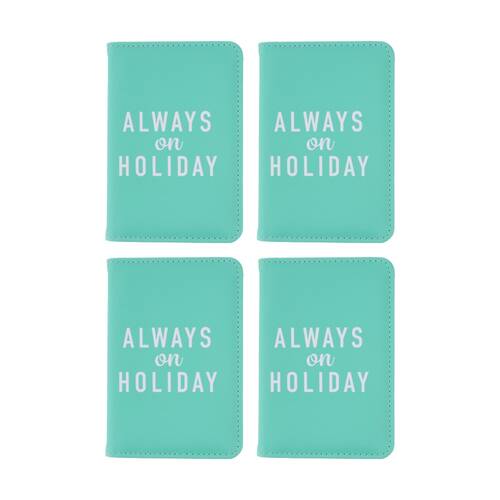 4PK iPack Always On Holiday Passport Holder RFID Travel Green 14.1x9.5cm
