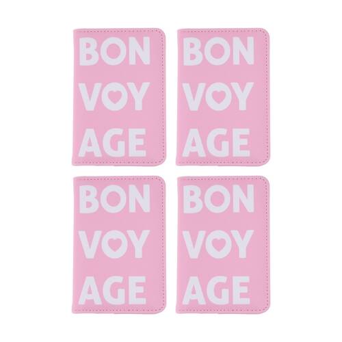 4PK iPack Bonvoyage Passport Holder RFID Protection Travel Pink 14.1x9.5cm