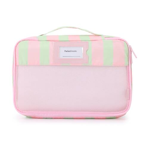 5pc iPack Strip Packing Cube Set Travel Pink And Green 38x28x7cm
