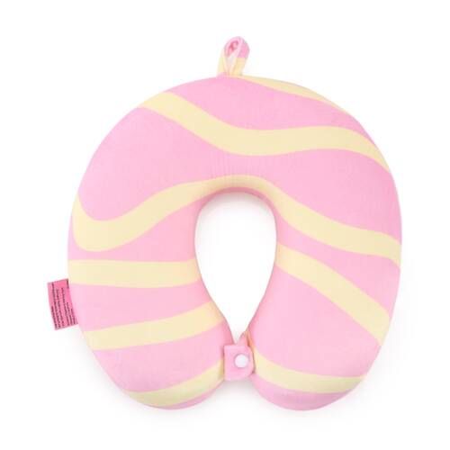 iPack Wave Travel Neck Pillow Soft Memory Foam Pink Yellow 30x28x9cm