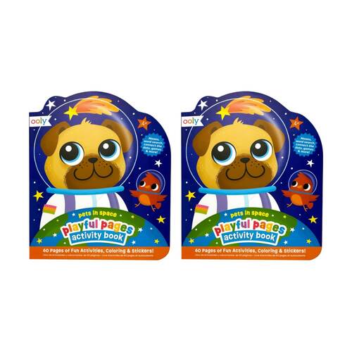 2PK Ooly Playful Activity Book Pets in Space 60 Pages Puzzles Stickers 4y+