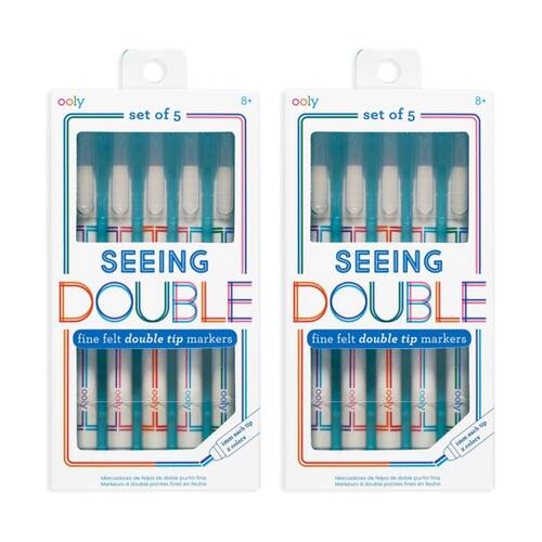 2x 5pc Ooly Fine Tip Markers Seeing Double Kids Activity Set 8y+