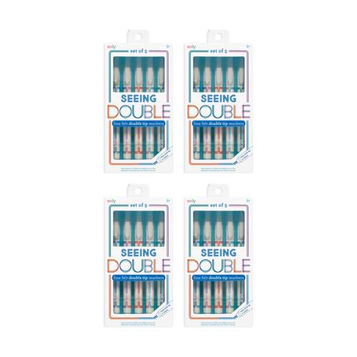 4x 5pc Ooly Fine Tip Markers Seeing Double Kids Activity Set 8y+