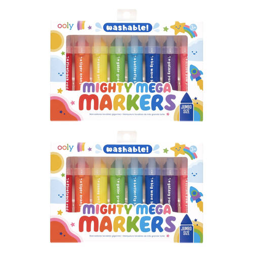 2x 8pc Ooly Mighty Mega Jumbo Markers Washable For Little Hands Activity 3y+