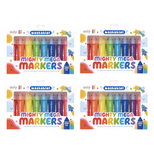 4x 8pc Ooly Mighty Mega Jumbo Markers Washable For Little Hands Activity 3y+