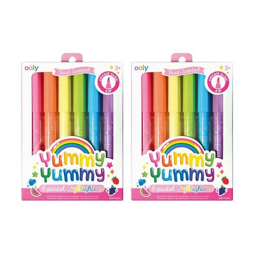2x 6pc Ooly Highlighters Yummy-Yummy Pastel Scented Kids Art Activity Set 3y+