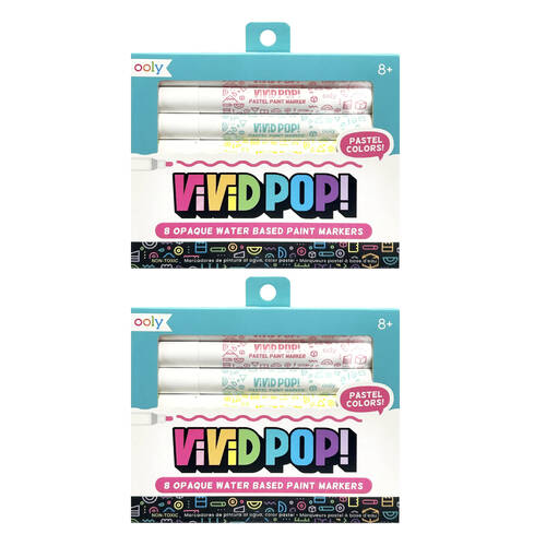 2x 8pc Ooly Markers ViViD POP Paint Pastel Water-Based Acrylic Kids Art 8y+