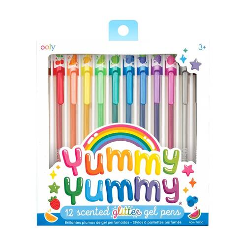 12pc Ooly Yummy-Yummy Glitter Scented Gel Pens Fruity Scents Set 3y+