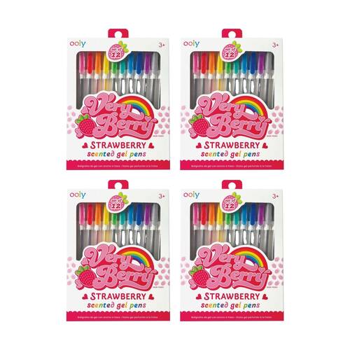 4x 12pc Ooly Pen Very Berry Scented Gel Pens 0.7mm Nib Vibrant Colours Set 3y+