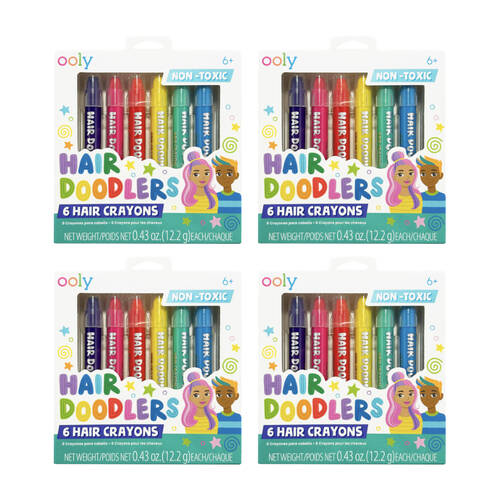 4x 6pc Ooly Markers Hair Doodlers Washable Crayons Vibrant Colours Set 6y+