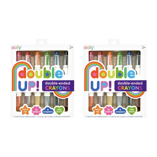 2x 6pc Ooly Crayons Double-Ended Twist 12 Colours Non-Toxic Kids Craft Set 3y+