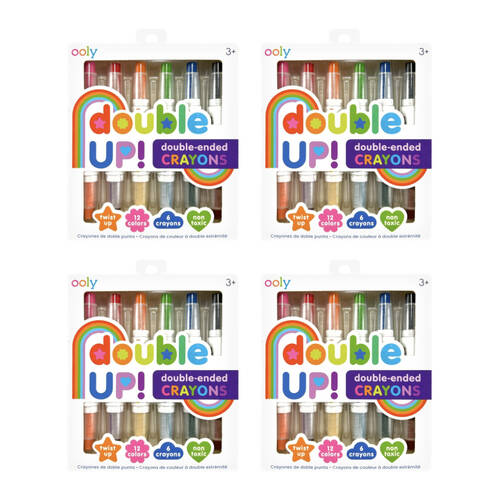 4x 6pc Ooly Crayons Double-Ended Twist 12 Colours Non-Toxic Kids Craft Set 3y+