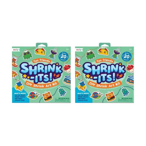 2PK Ooly Shrink-Its Fun Friends DIY Art Kit Charm Making Kids Activity 6y+