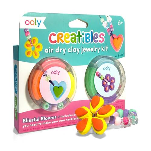 Ooly Creatibles Air Dry Clay Jewellery Kit Blissful Blooms Activity 6y+