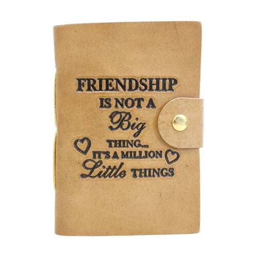 LVD Brown Leather Friendship Writing Notebook Journal 9x13.5cm